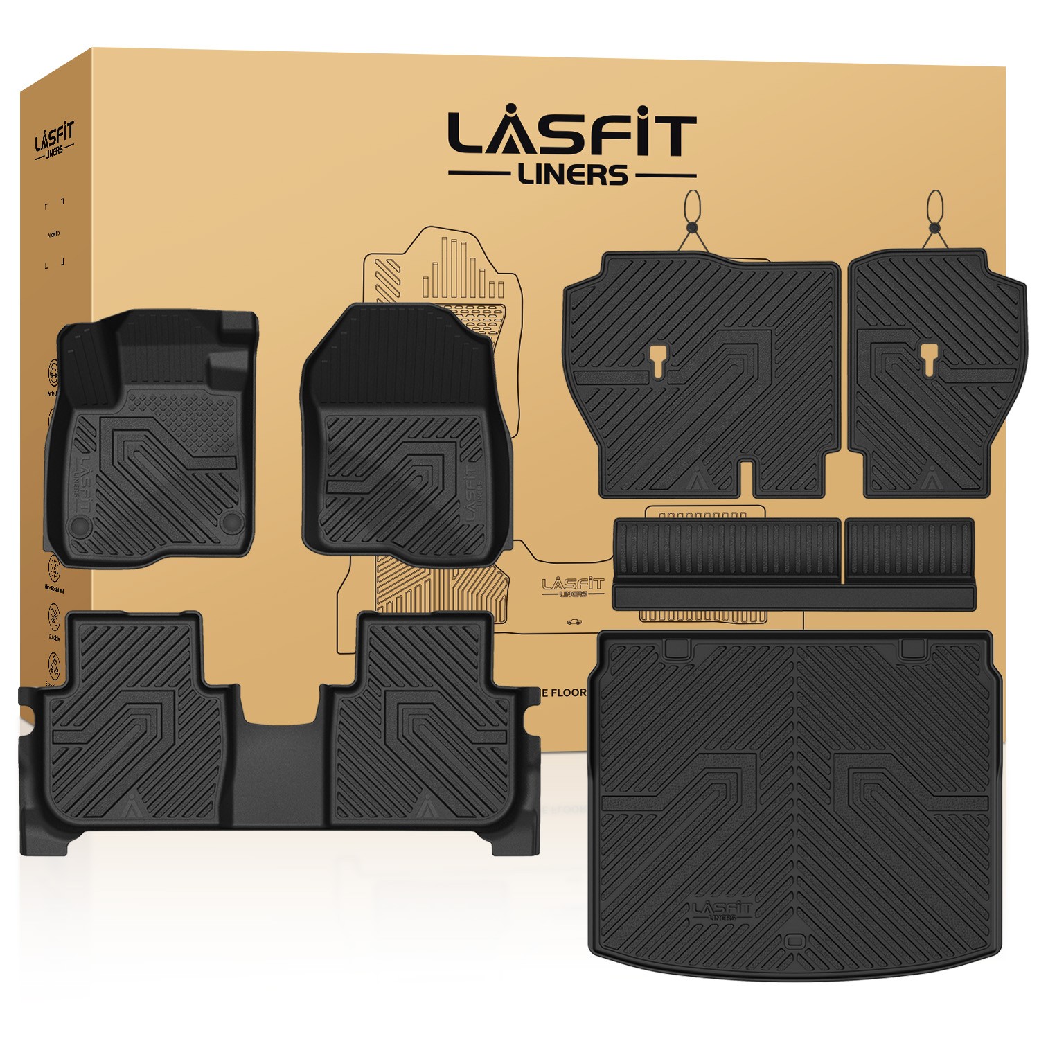 LASFIT Floor Mats & Cargo Liner w/Backrest for 2023-2027 Honda CR-V All Weather