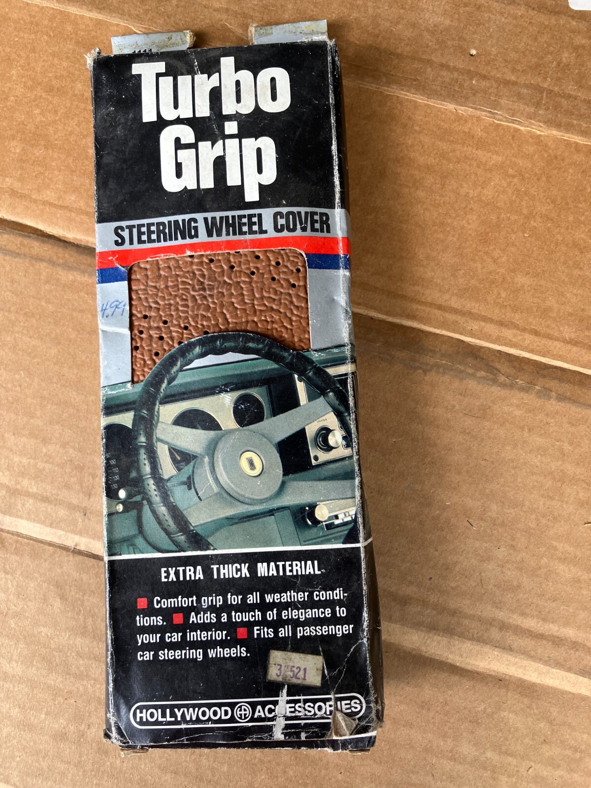 Vintage Hollywood Accessories Steering Wheel Cover 1986 Brown Tan Wheel NOS