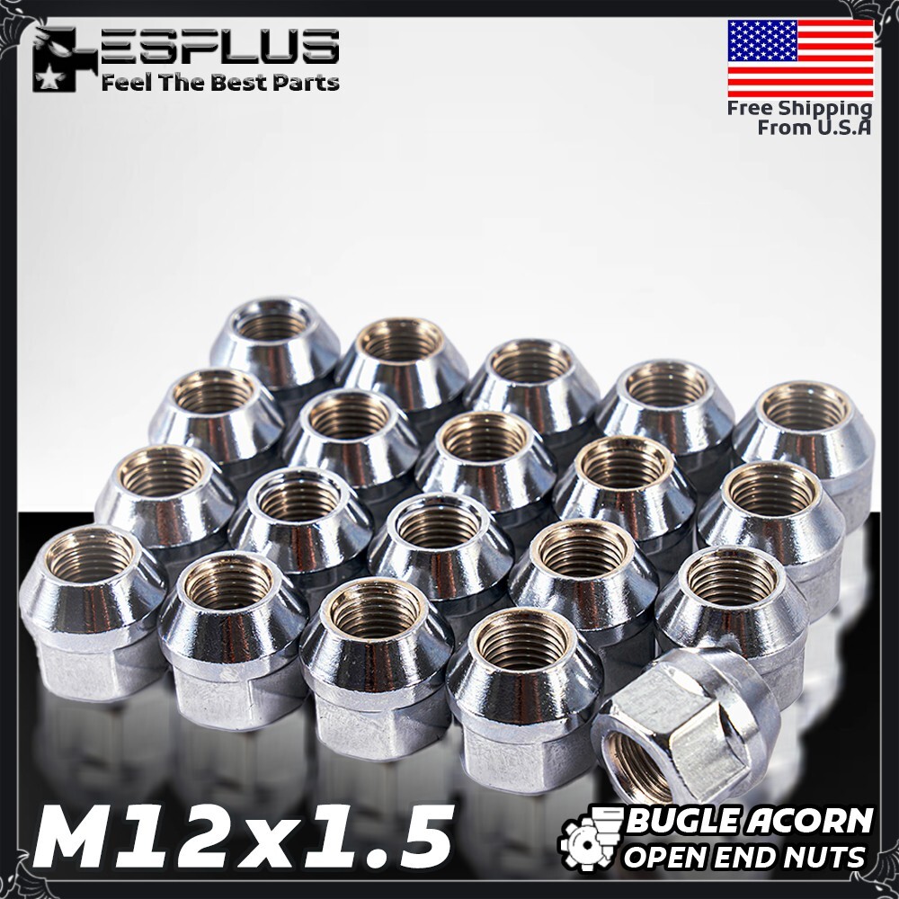 16 Kia Open Lug Nut M12x1.5 Chrome Fit 4-Lug Magentis/Optima/Rio/Sephia/Spectra