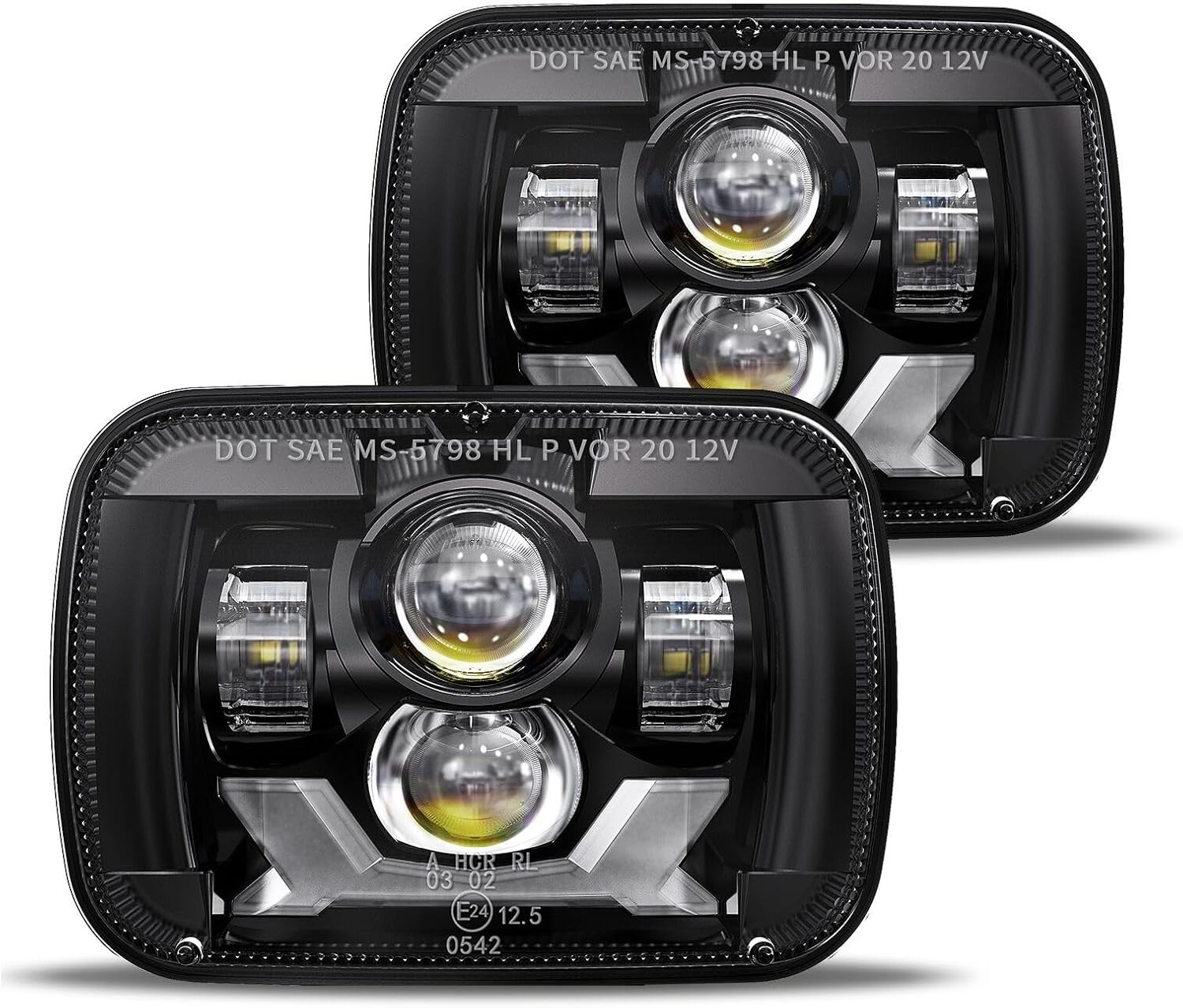 Pair 180W 1000% Bright H6054 5x7 7x6 Led Headlights Compatible with Jeep Cheroke