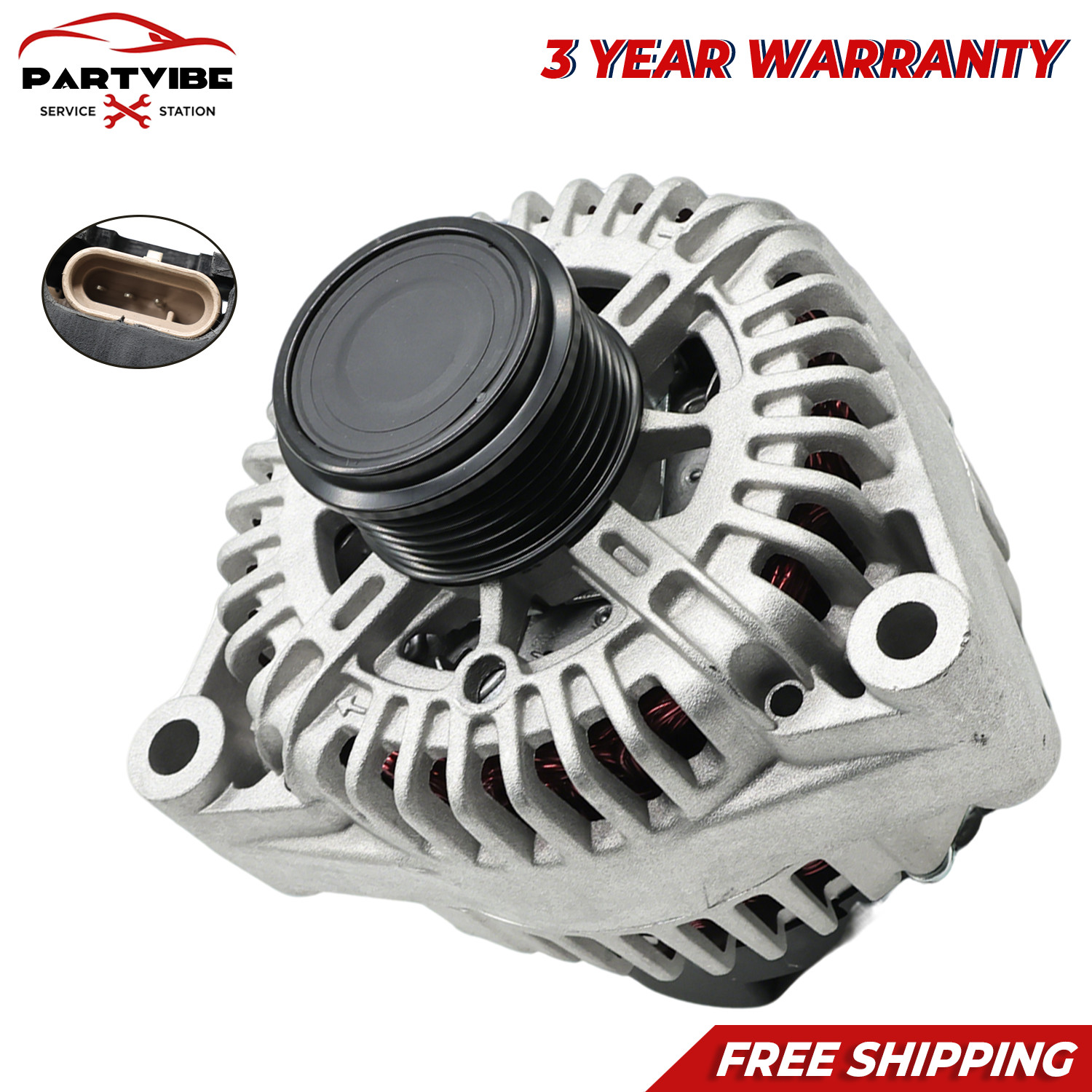Alternator 12V 145A 3 Pin CW w/ Pulley For Chevrolet Corvette 1997-2014
