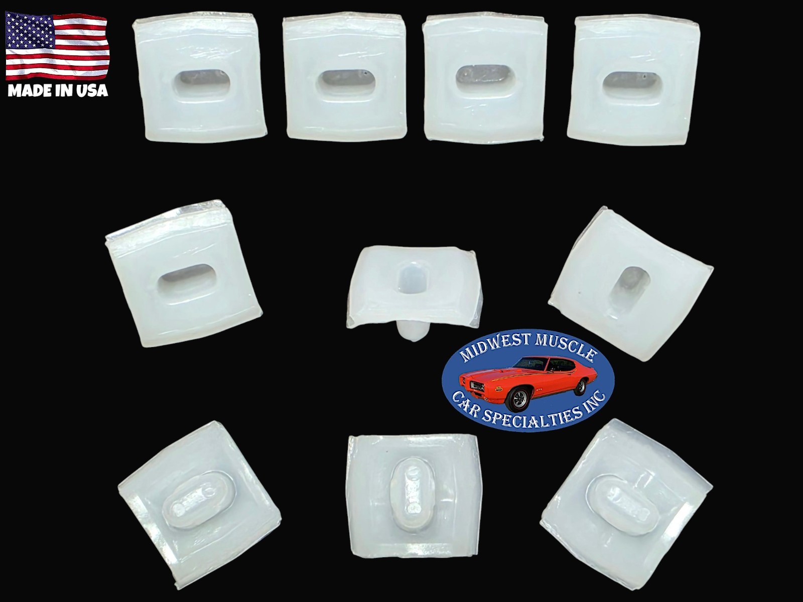 62-72 GM Body Side Belt Molding Moulding Bath Tub Style Trim Clips 10pcs JH