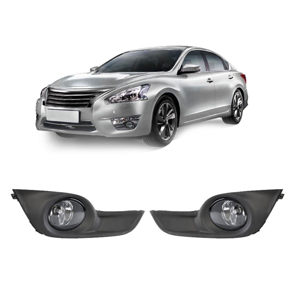 For 2013-2015 Nissan Altima Clear Lens Fog Lights Assembly w/Bezel Switch Bulbs