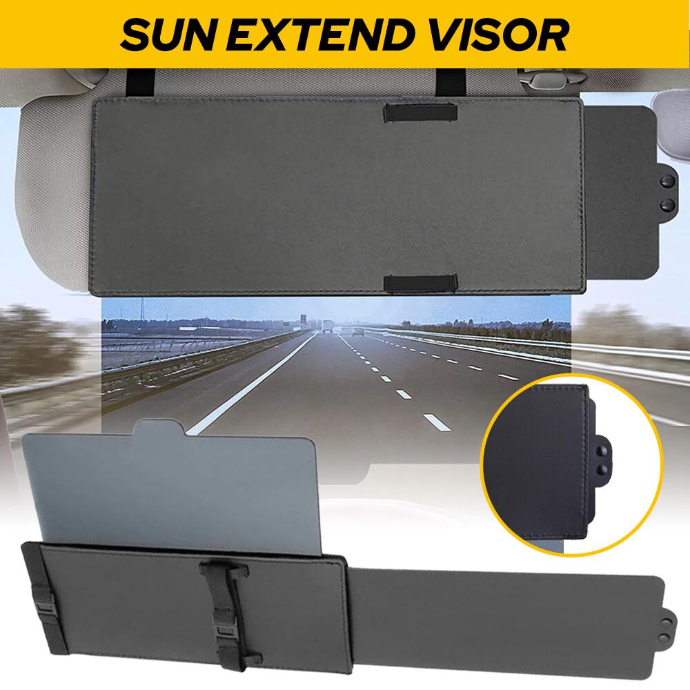 Car Shade Sun Extend Visor Shield Anti Glare Extension Driving Universal Black