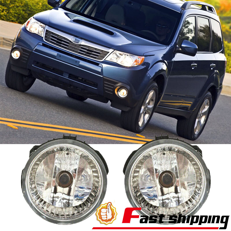 For 2008 2009-2013 Subaru Forester Clear Lens Fog Lights Front Bumper Lamps Pair