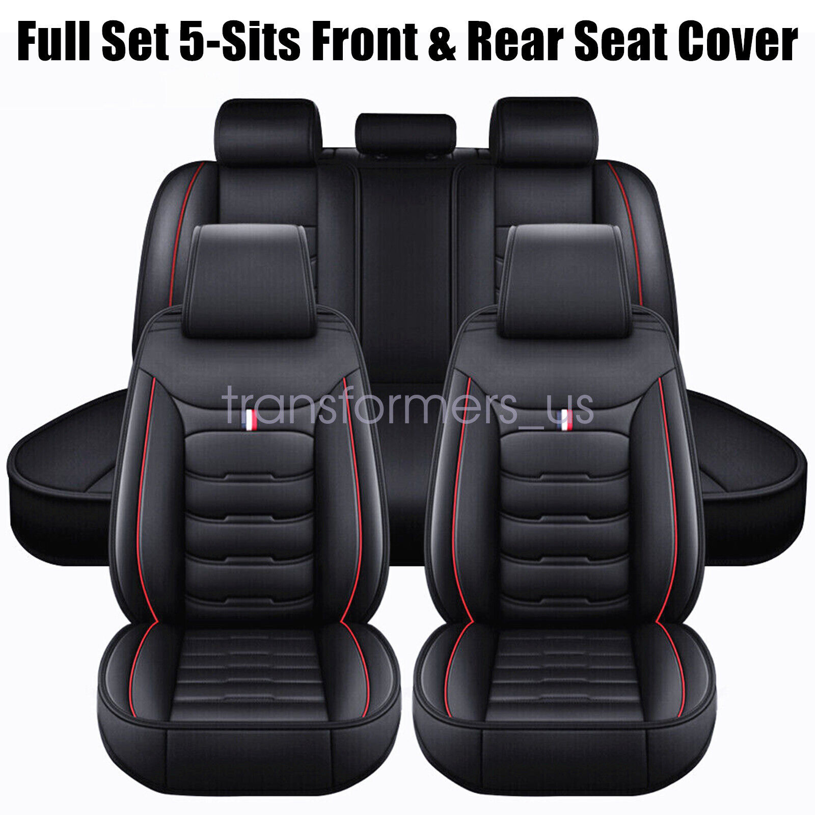 For TOYOTA Front & Rear Leather Seat Covers Full Set 5-Sits Cushion Protector