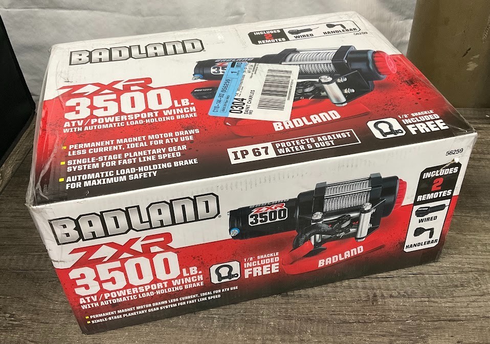 BADLAND ZXR 3500 lb. UTV/Powersport Winch with Automatic Load-Holding Brake BADLAND ZXR 3500 lb. UTV/Powersport Winch with Automatic Load-Holding Brake