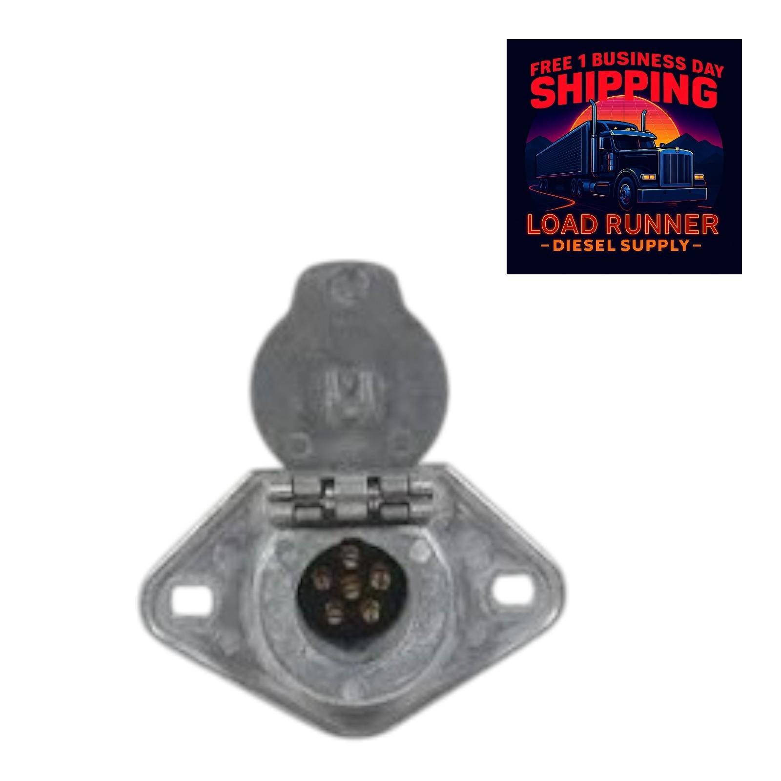 15-600 Genuine Phillips 6-Way Socket Receptacle Zinc Die Cast Trailer Connector