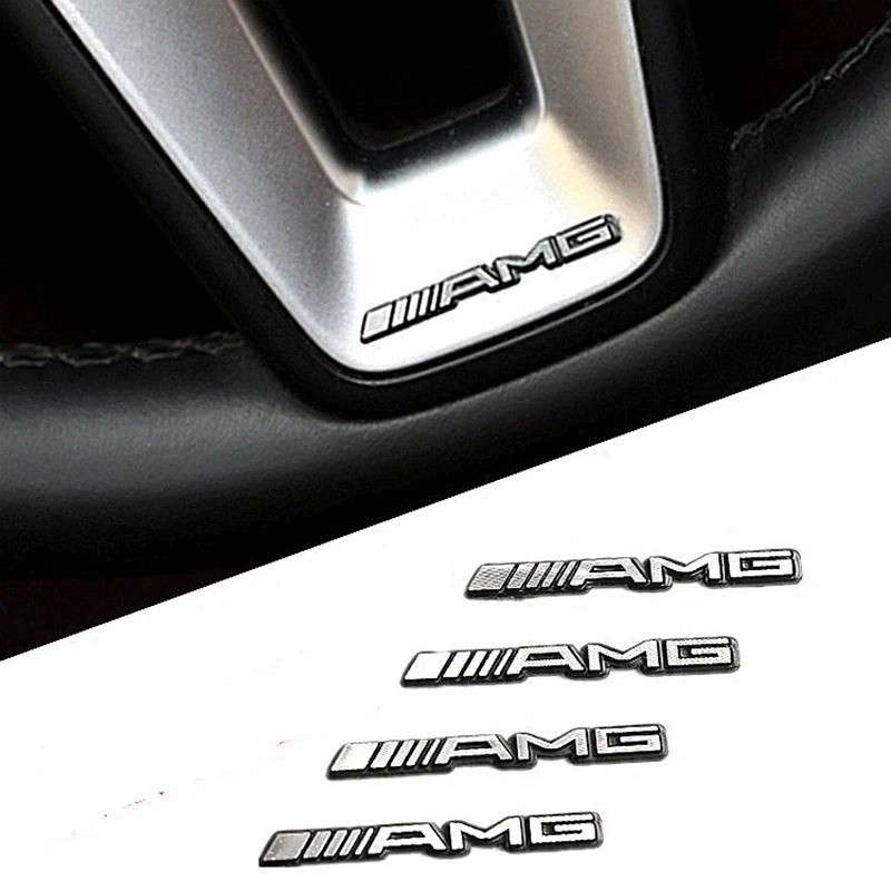 Mercedes-Benz AMG 4PCS 3D Aluminum Audio Speaker Badge Decal Emblem Set