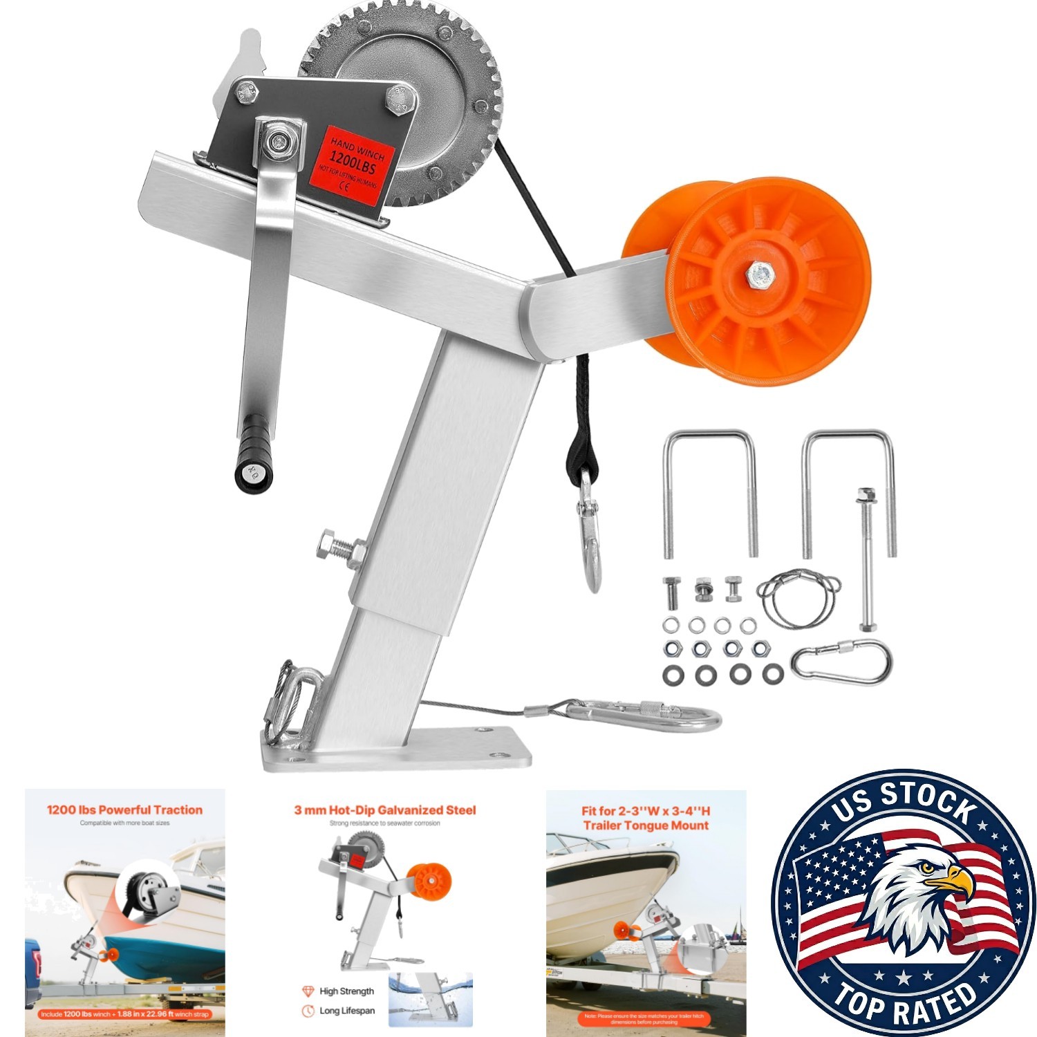 Versatile Boat Trailer Winch Mount for Jet Ski, Sailboat & Speedboat Transport