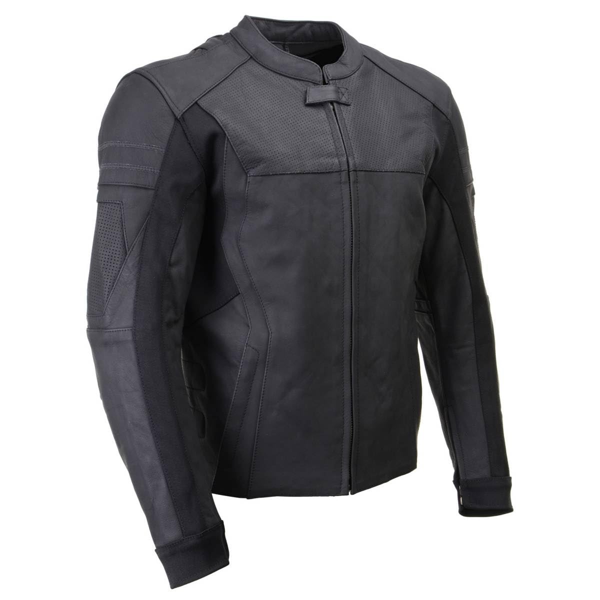 Premium Leather Motorcycle Jacket in Matte Black by Milwaukee Leather