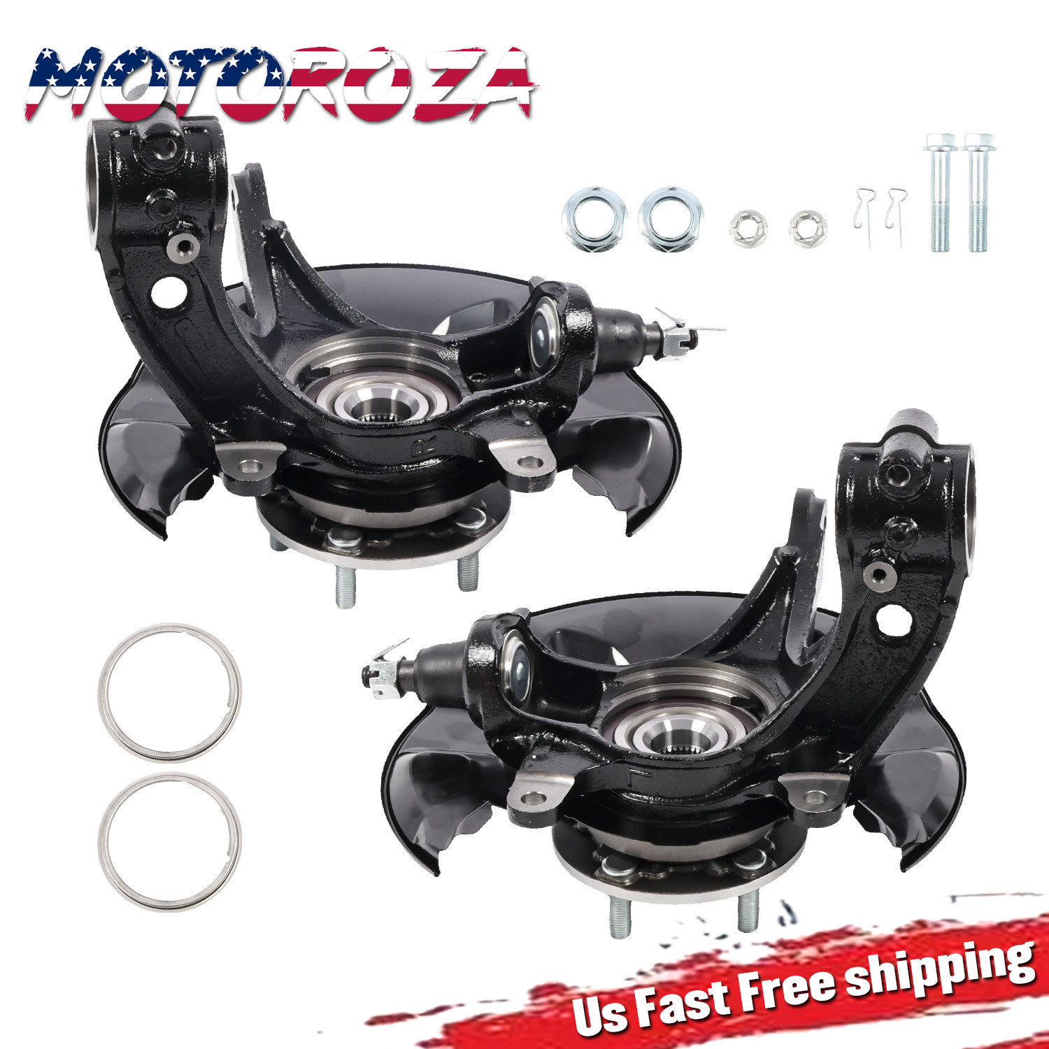 For 2013-17 Honda Accord Front Steering Knuckle Wheel Hub Bearing Assembly 2Pcs