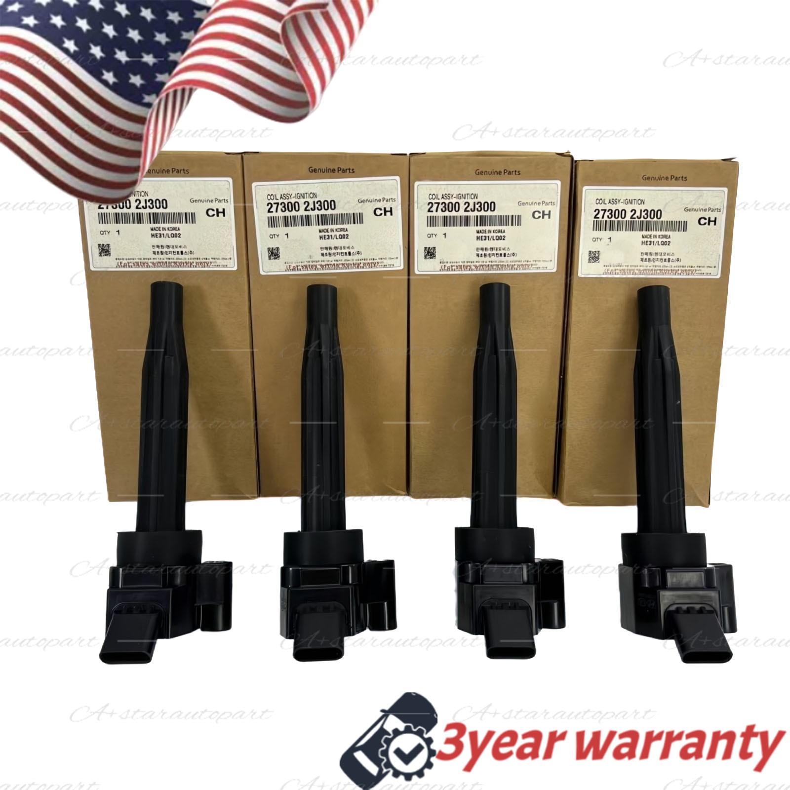 4pcs 273002J300 Ignition Coil for 2020-25 SONATA 2021-25 ELANTRA 2022-25 KONA US