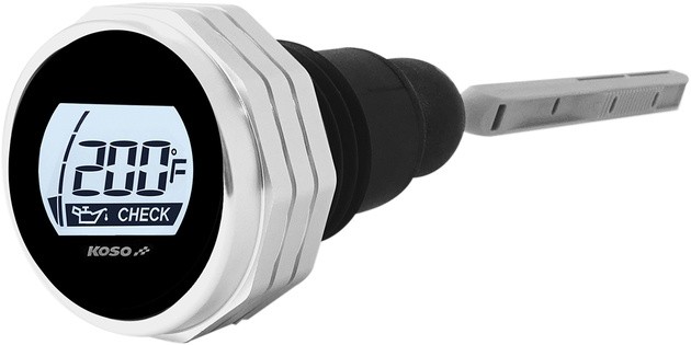 Koso Digital Oil Temperature Dipstick Silver #BA053011 Harley Davidson