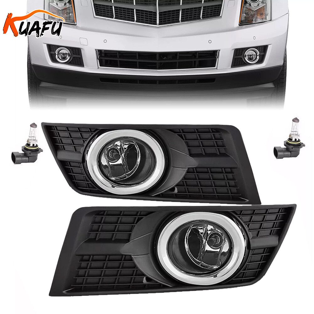 KUAFU Pair Fog Lights w/Bumper Lamp Bezel Cover For Cadillac SRX 2010-2016 LH&RH KUAFU Pair Fog Lights w/Bumper Lamp Bezel Cover For Cadillac SRX 2010-2016 LH&RH