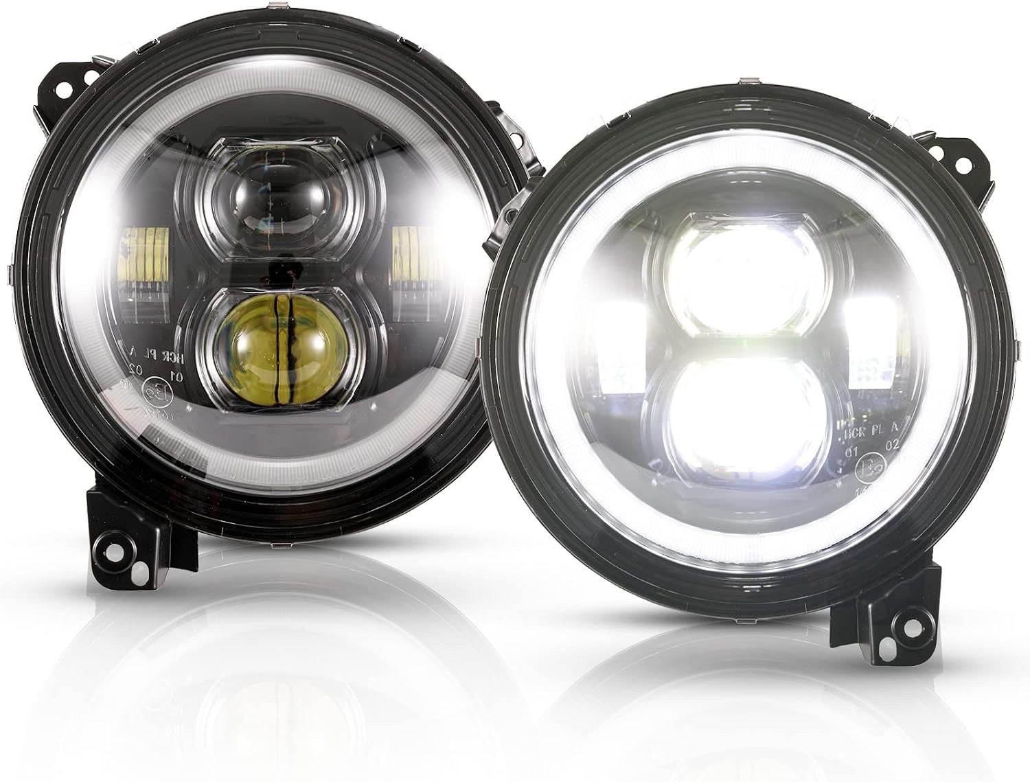 BUNKER INDUST Wrangler JL 9” LED Headlights with Halo DRL Gladiator JT 18-25 Wra