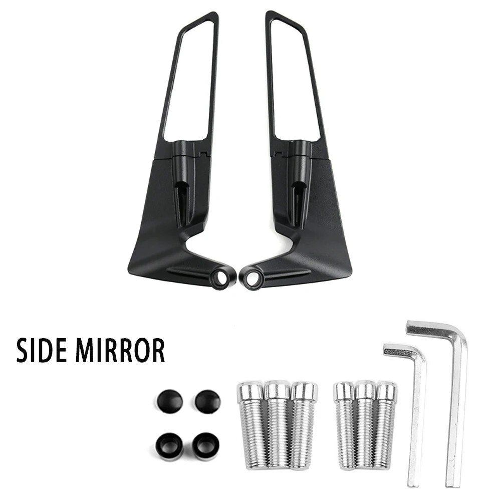 2x Motorcycle fixed wing Rear View Mirrors For Kawasaki Z900 Z650 2021 2022 2023