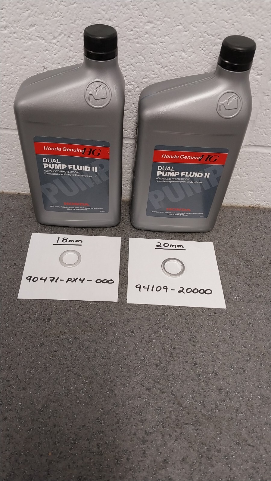 2 X Genuine Honda Dual Pump II Fluid W/Crush Washers 08200-9007 DPSF II New