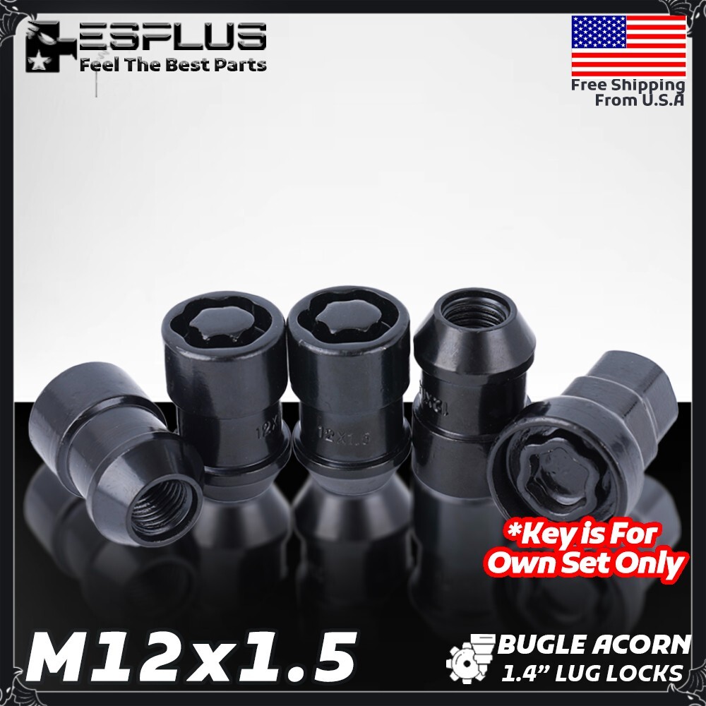 4 Pc Honda Wheel Lock M12x1.5 Black Fit Accord/BR-V/Civic/CR-V/CR-Z/HR-V etc