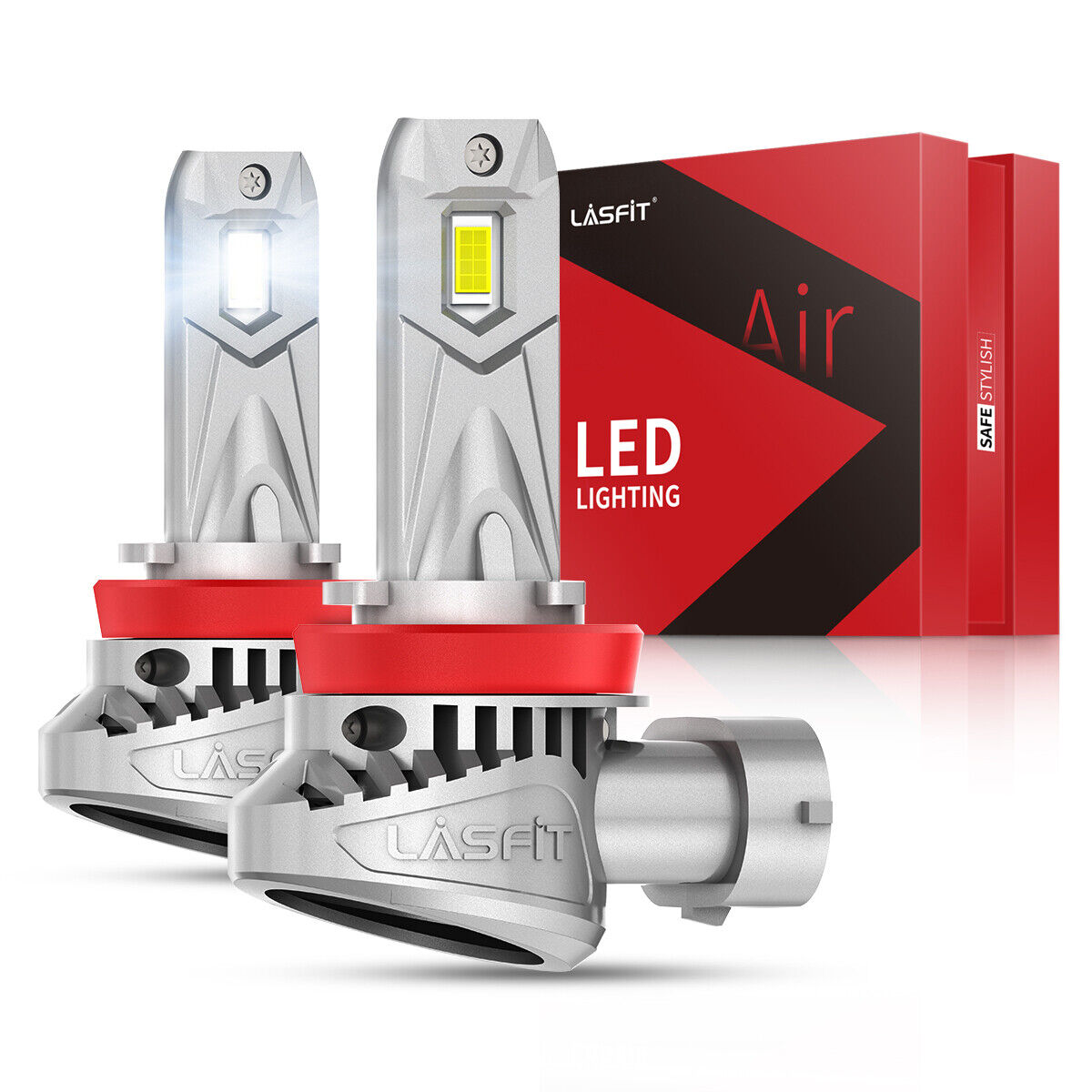 Lasfit H11 H9 H8 LED Headlight Bulb Low Beam Fog Light 70W 7000LM 6000K White 2x