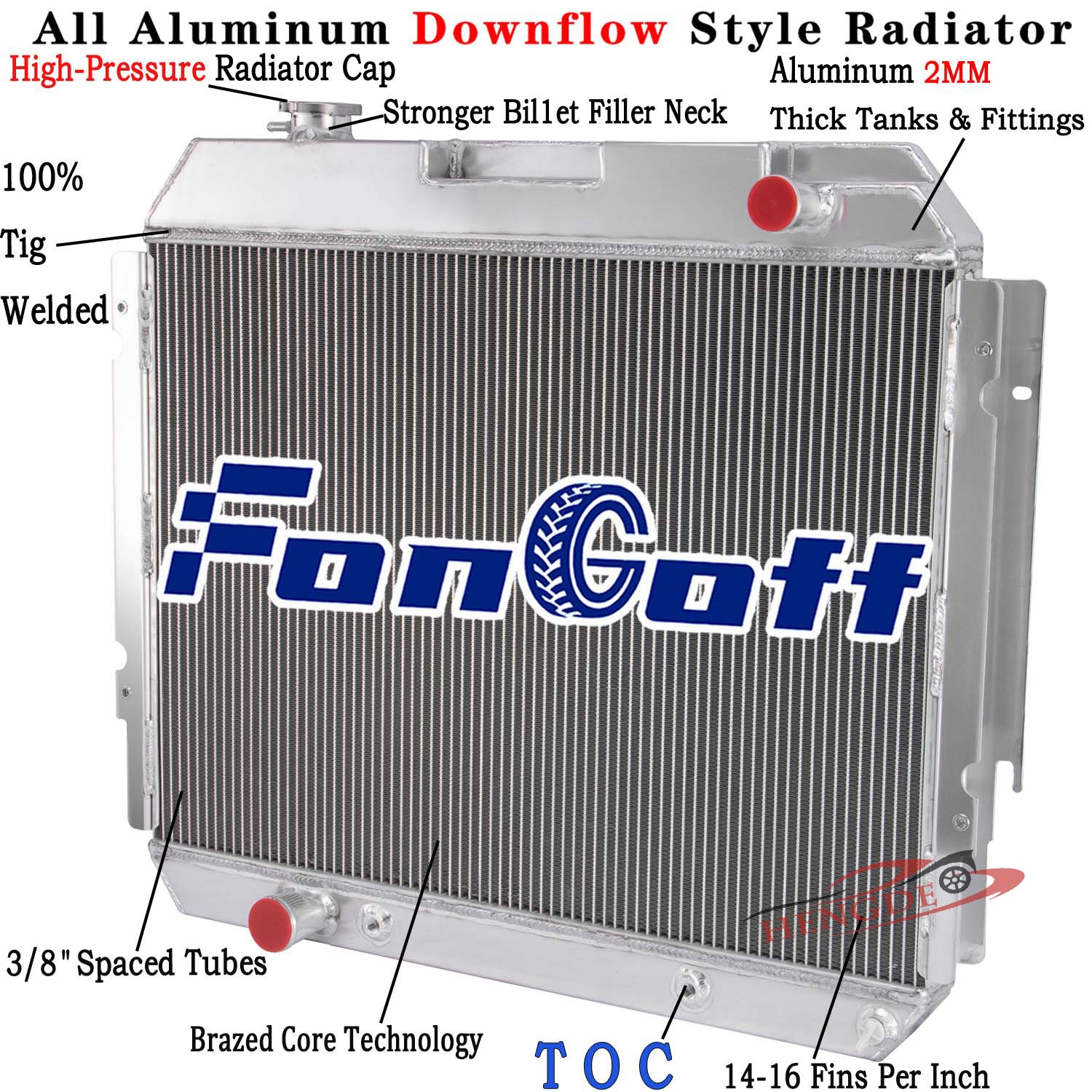 4Row Radiator fit 1977-1988 Ford E-100 E-250 E-350 Econoline Club Wagon 7.5L AT