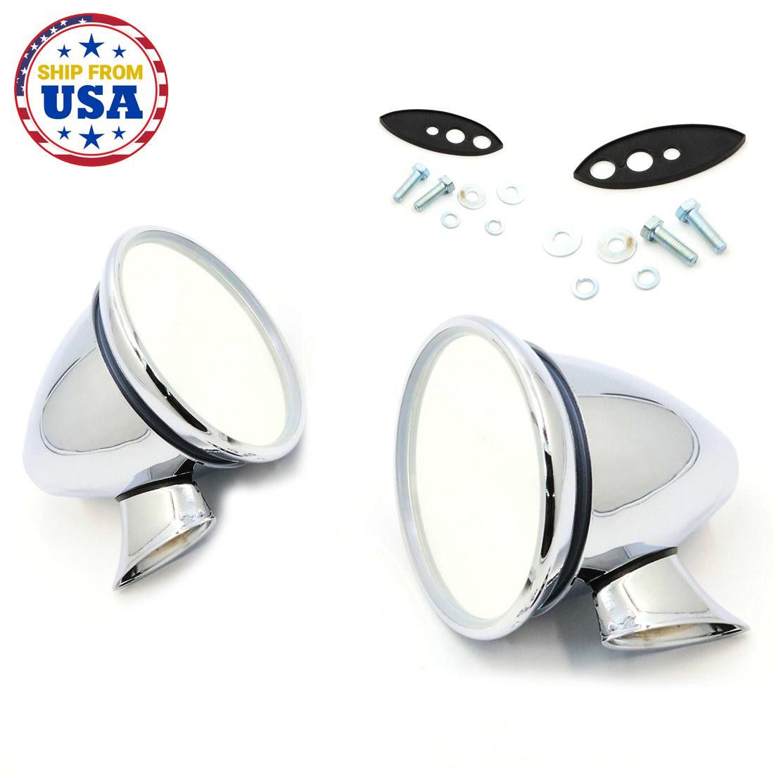CHROME DOOR OR FENDER MIRRORS 2Pcs. L/R MERCEDES-BENZ 300SL ROADSTER COUPE 54-63