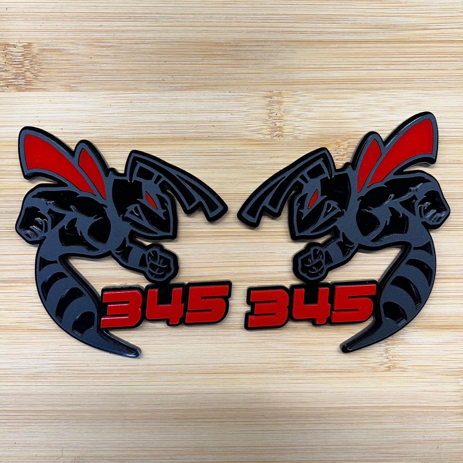345 Hornet Badges Emblem BEE (2) Red Eye/Wings BADGES Fender Angry  Aggressive