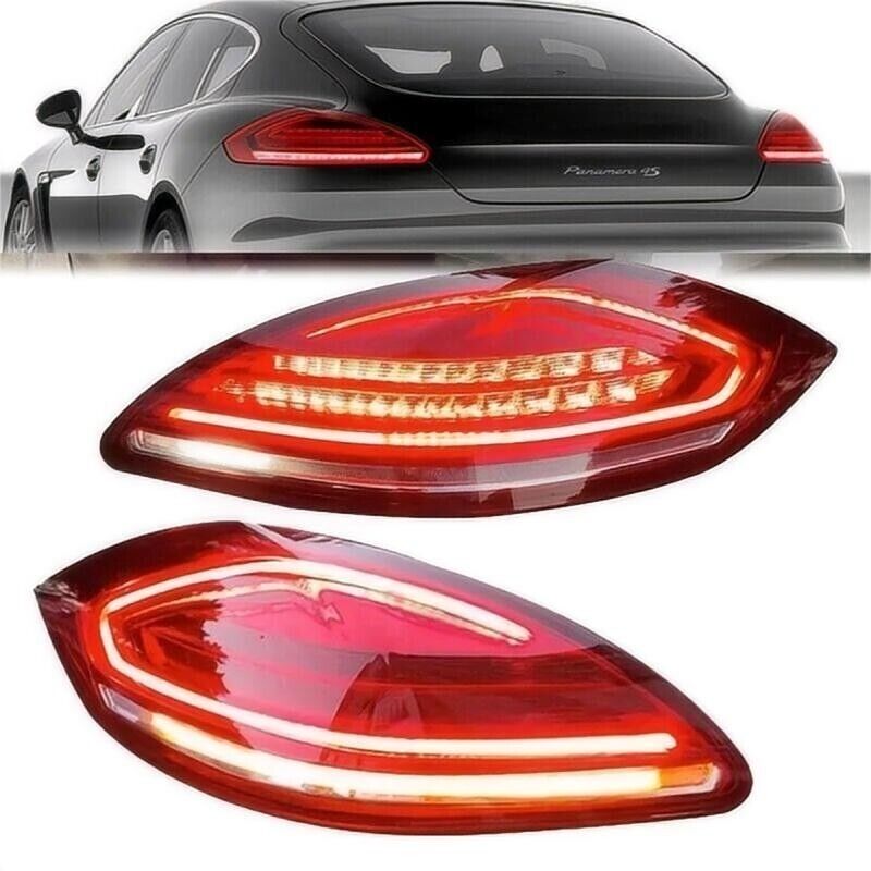 Pair Red Upgrade Facelift Tail Light Assembly For Porsche Panamera 970 2010-2013