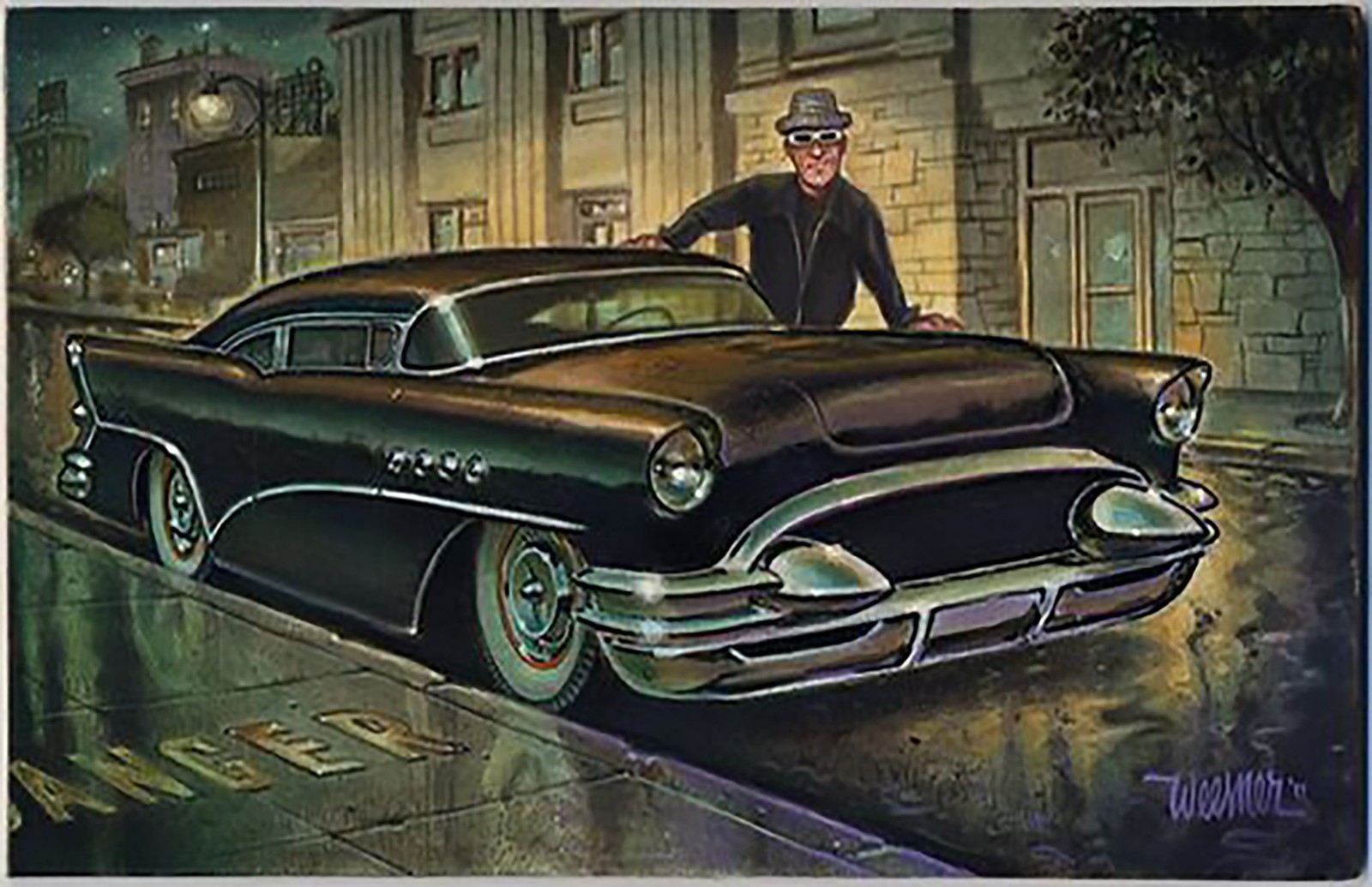 Out of Print Signed Keith WEESNER poster 53 Chevy Classic Custom Art