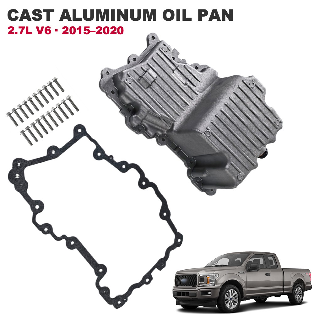 Cast Aluminum Replace Plastic Lower Oil Pan 2.7L V6 for Ford F-150 2015-2020 Cast Aluminum Replace Plastic Lower Oil Pan 2.7L V6 for Ford F-150 2015-2020