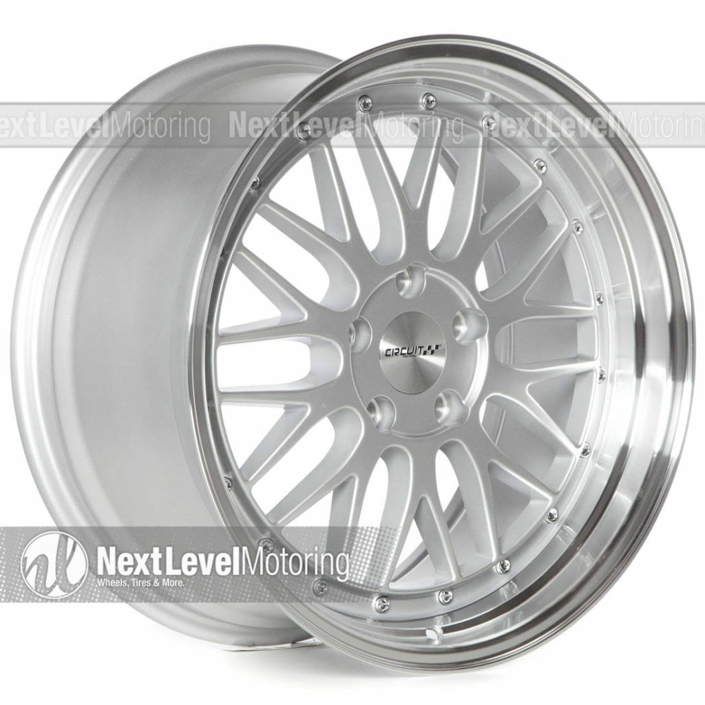 CIRCUIT CP30 18×8 18x9 5-114.3 +35 Silver Staggered Wheels LM Style Mesh