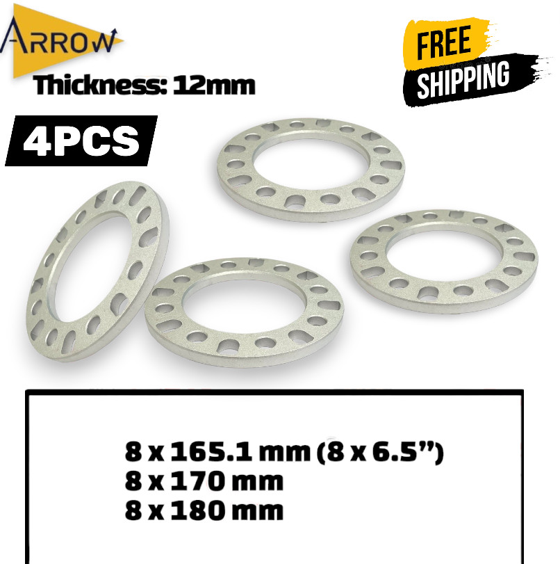 4pcs 8 LUG WHEEL SPACER 8X165.1mm 8x6.5'' 8x170mm 12mm (1/2”) FIT FORD F250/F350 4pcs 8 LUG WHEEL SPACER 8X165.1mm 8x6.5'' 8x170mm 12mm (1/2”) FIT FORD F250/F350