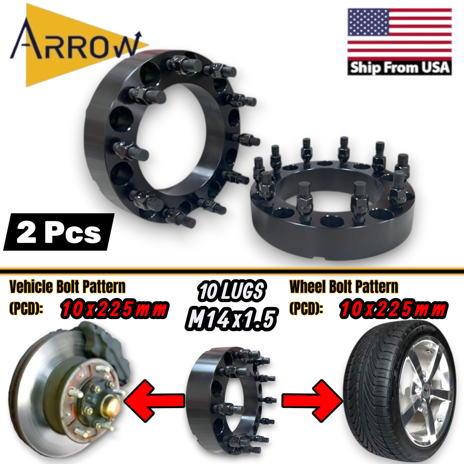2Pcs Wheel Spacer Adapters 2