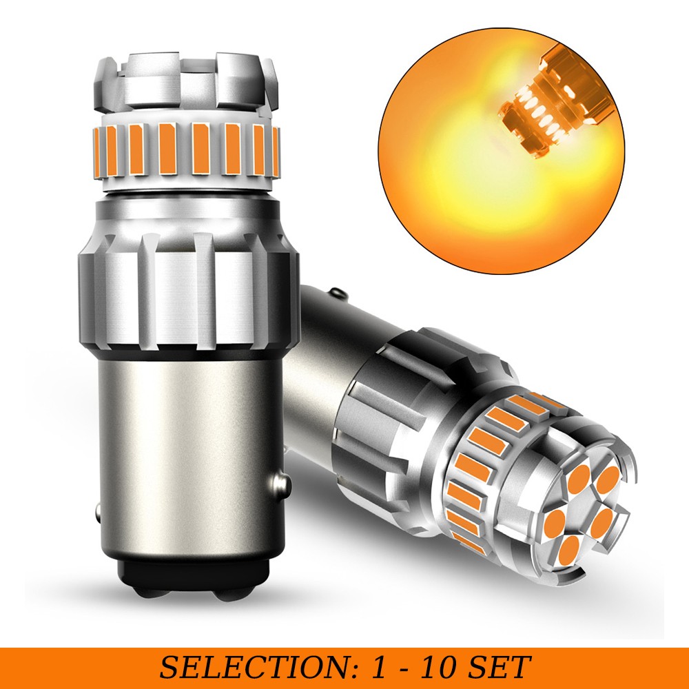 2-20PCS AUXITO Amber Color 1157 LED Bulbs Tail Stop Brake Turn Signal Light 2357