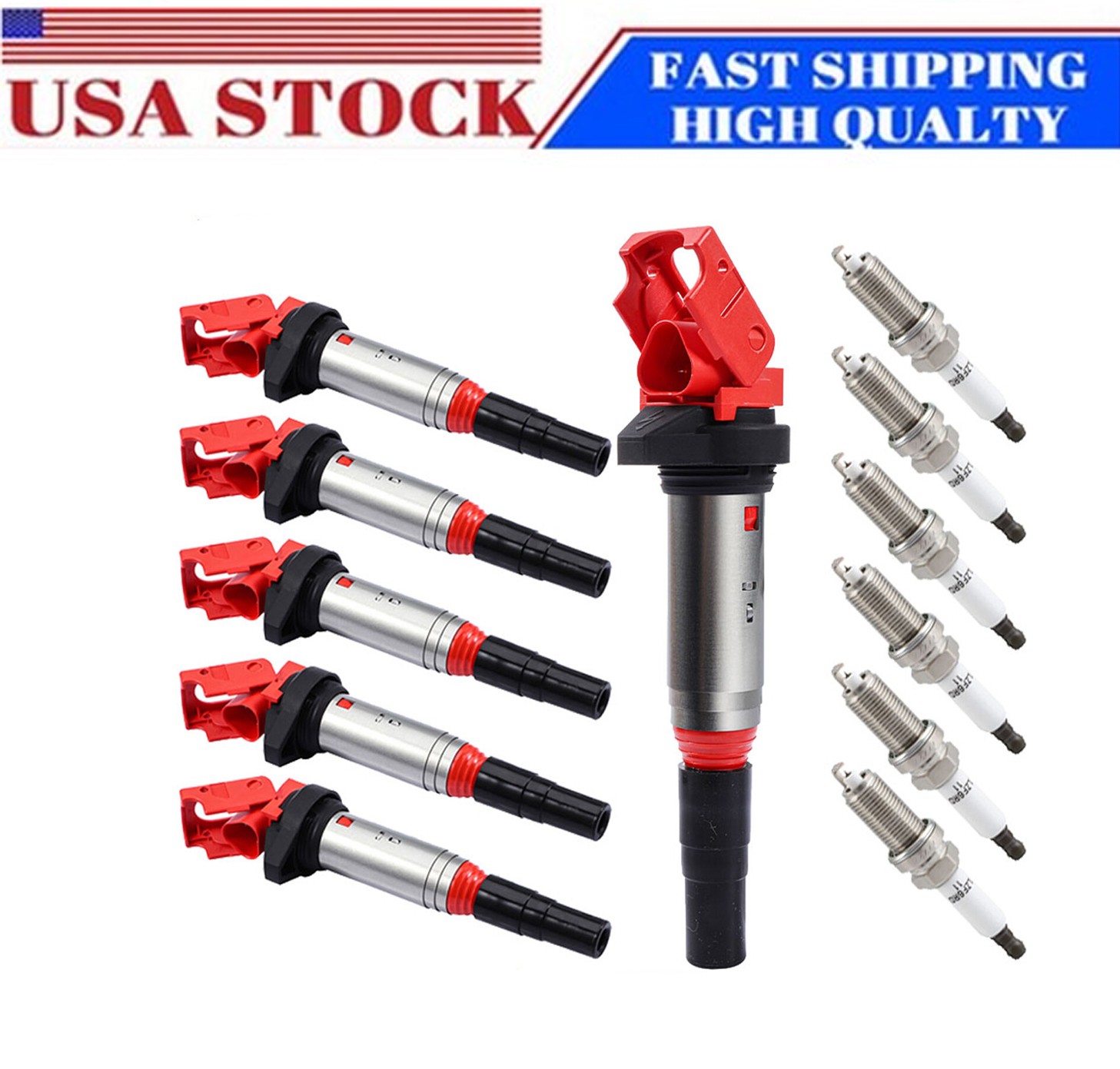 HIGH PERFORMANCE 6x Spark Plug and Ignition Coil Pack for BMW 325i 335i 535i X3