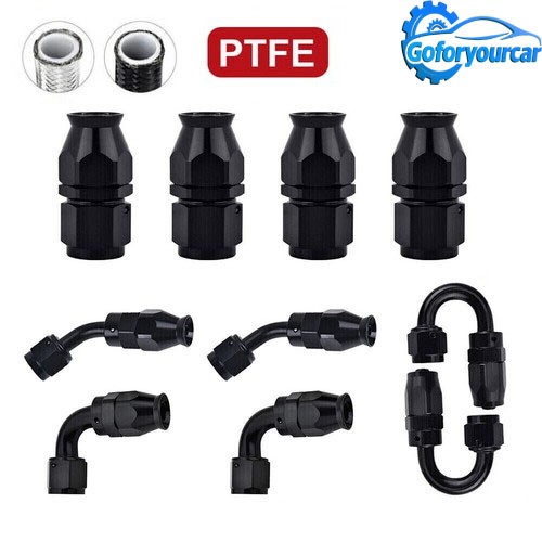 10PCS 4AN 6AN 8AN 10AN 12AN PTFE Fuel Oil Gas Hose End Fitting Adapter Kit E85