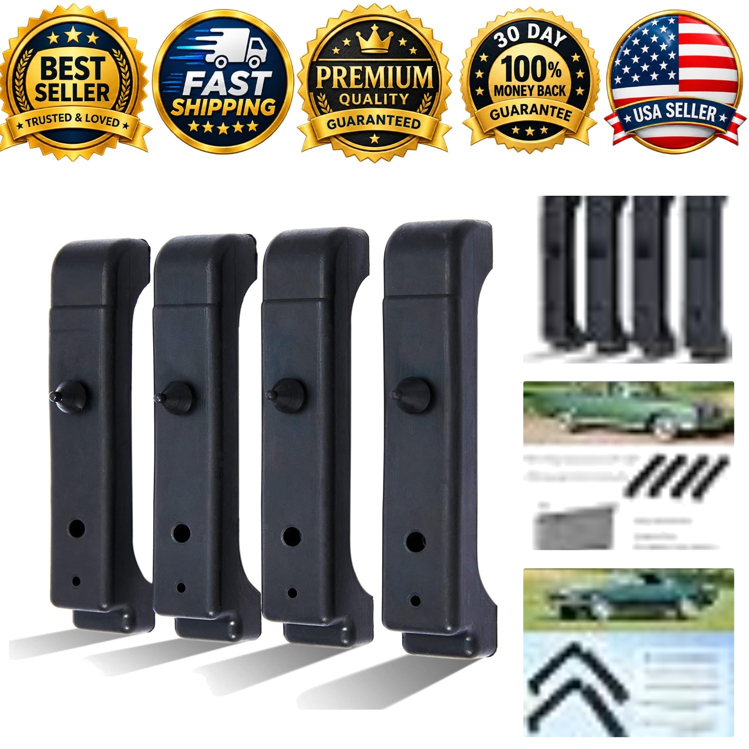 4 PCS Radiator Support Insulator Pads 4 Core GM Chevy Replace 4012-326-682S