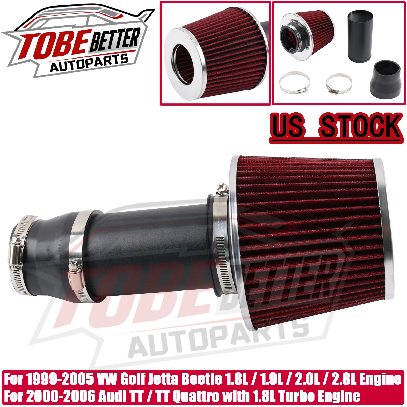 For Audi TT / TT Quattro 1.8L Turbo Engine 2000-06 Short Ram Cold Air Intake Kit