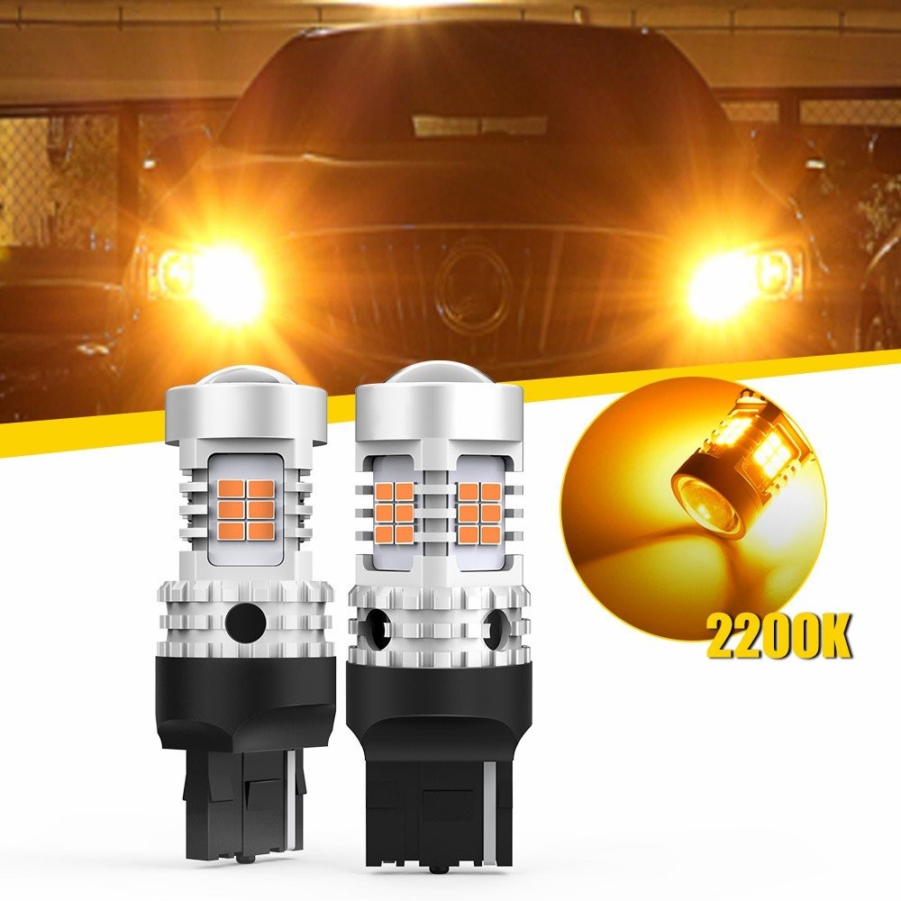 AUXITO 7440 W21W T20 LED Amber Yellow Bulbs Car Turn Signal Light Bright 2/4/6/8