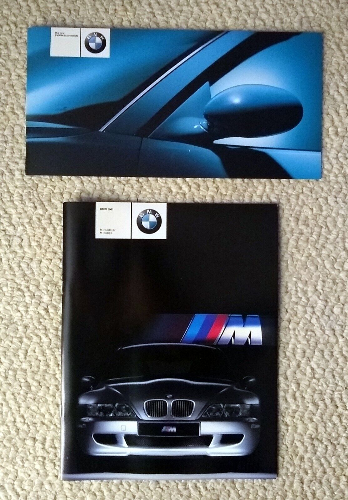 LOT OF (2) 2001 BMW M ROADSTER & COUPE & M3 SALES CATALOG BROCHURE NEW OLD STOCK