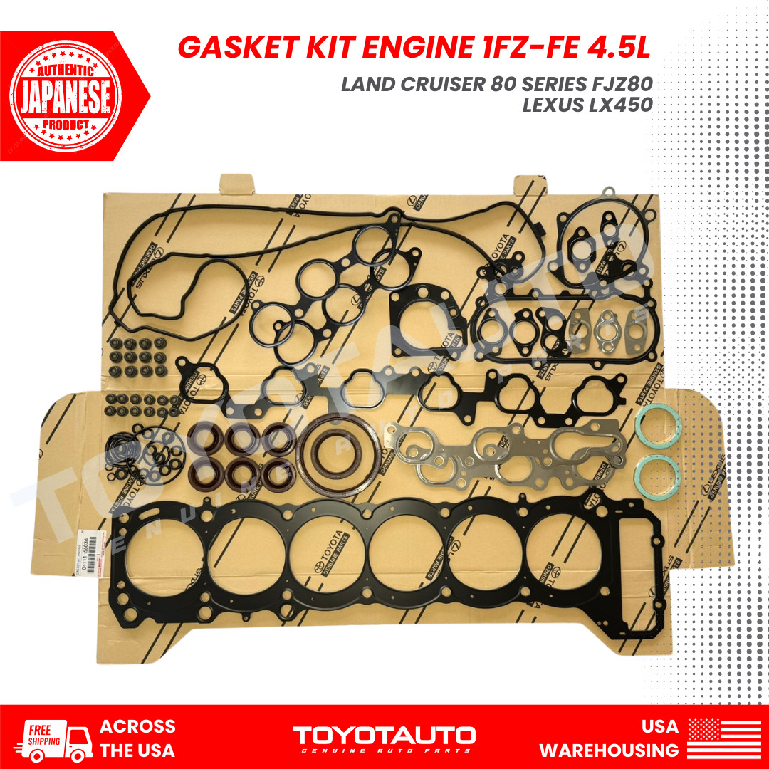 Toyota Land Cruiser LX450 FJZ80 1FZ OEM Full Gasket Kit 04111-66036 04112-66036