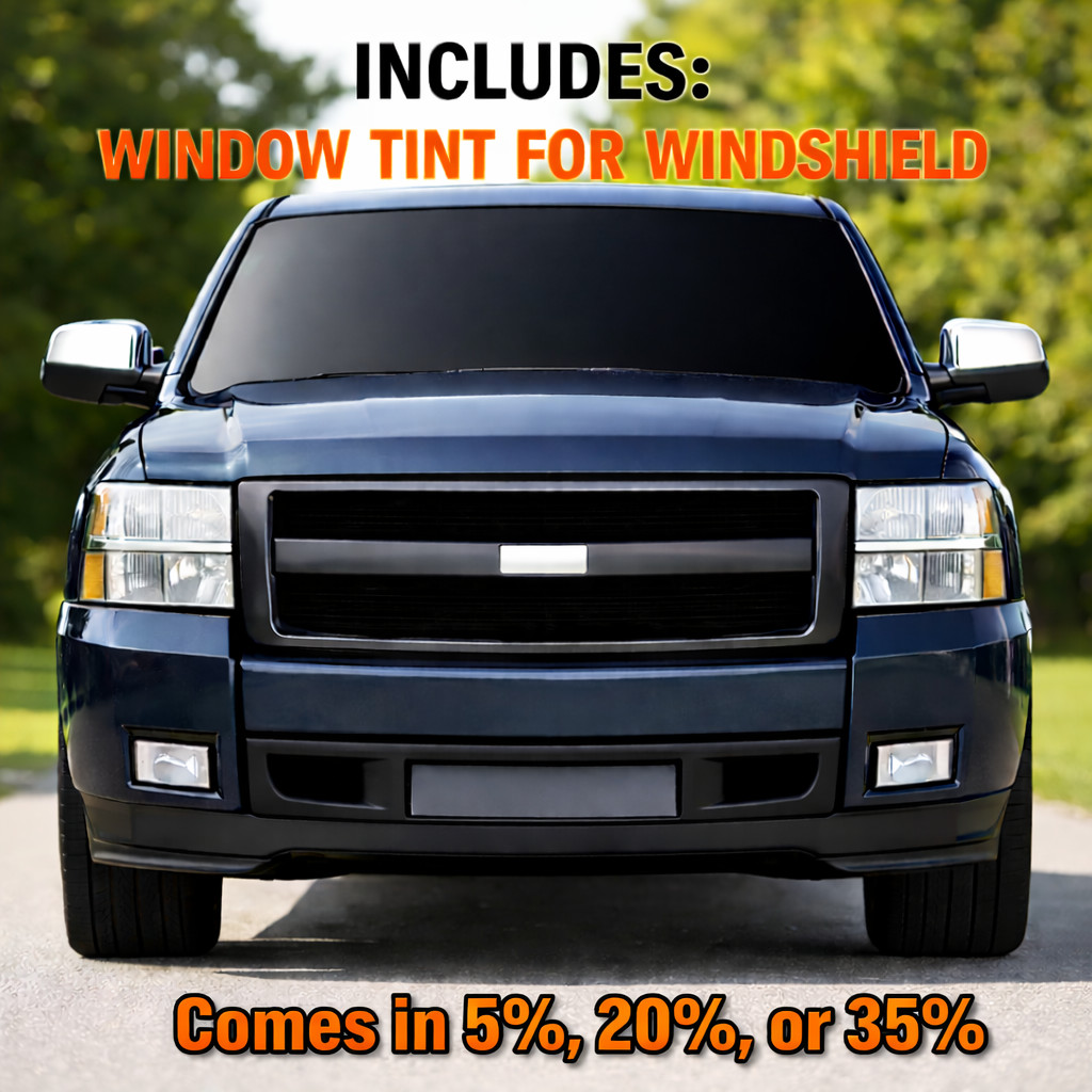 Fits 2014-2018 Chevy Silverado Precut Full Windshield Tint Film