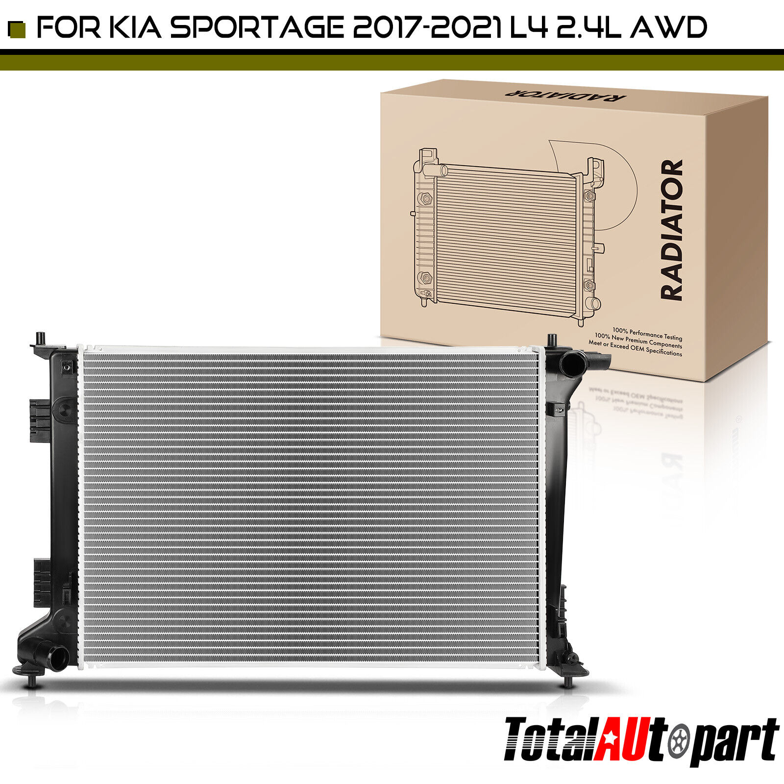Radiator without Oil Cooler for Kia	Sportage	2017-2021 L4 2.4L All Wheel Drive