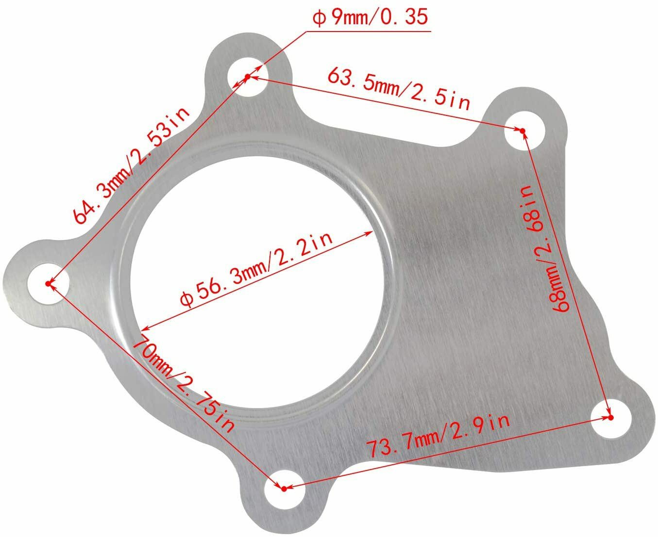 For T3 T4 T04E Hybrid Steel 5 Bolt Flange Turbo Outlet Exhaust Pipe Gasket