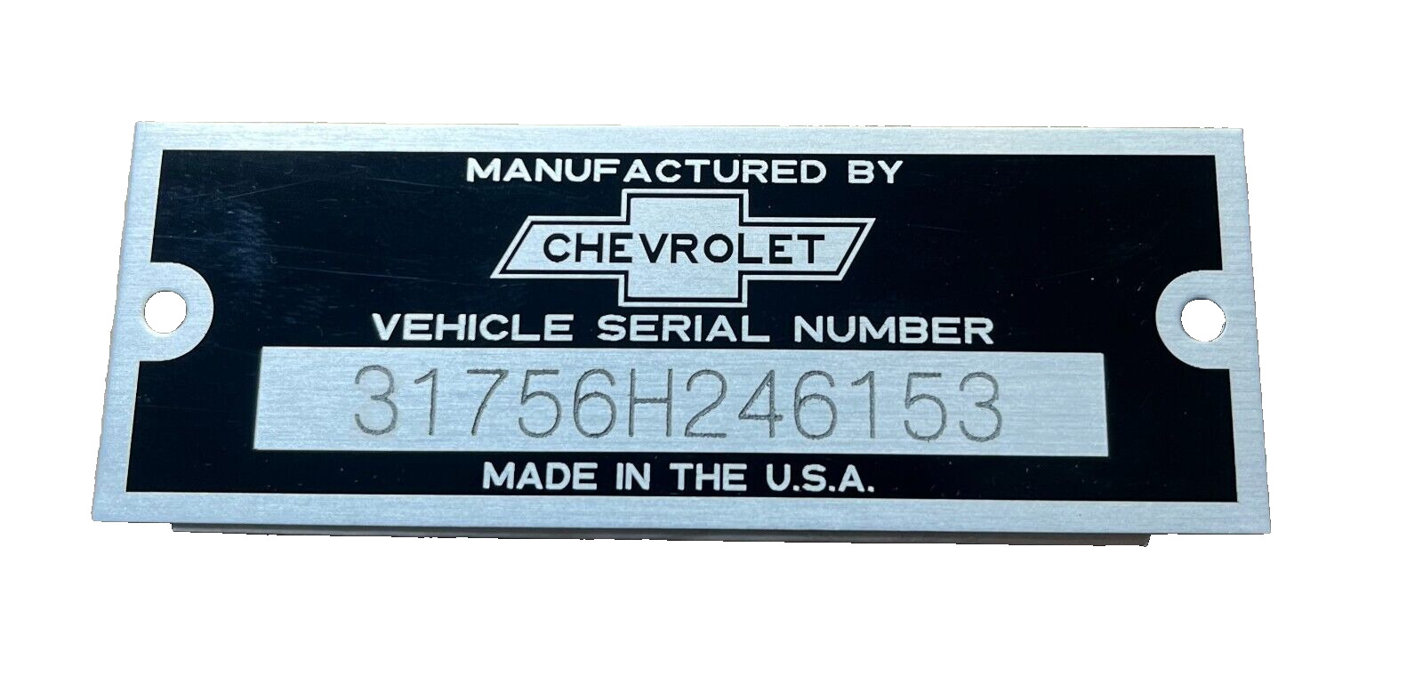 Fits CHEVY CHEVROLET ENGRAVED ID NUMBER DATA Tag Plate Number HOT ROD RESTO