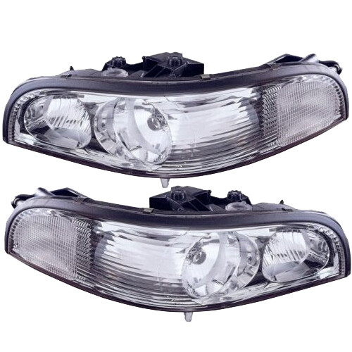 Headlights Pair Fits 1997-2005 Buick Park Avenue Ave Halogen Headlamps