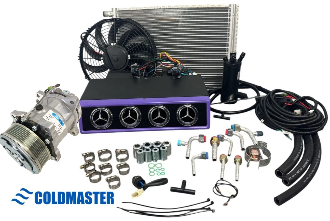 Coldmaster A/C Kit Universal Kit UnderDash Evaporator 404- 12V Purple, PK-8 Belt