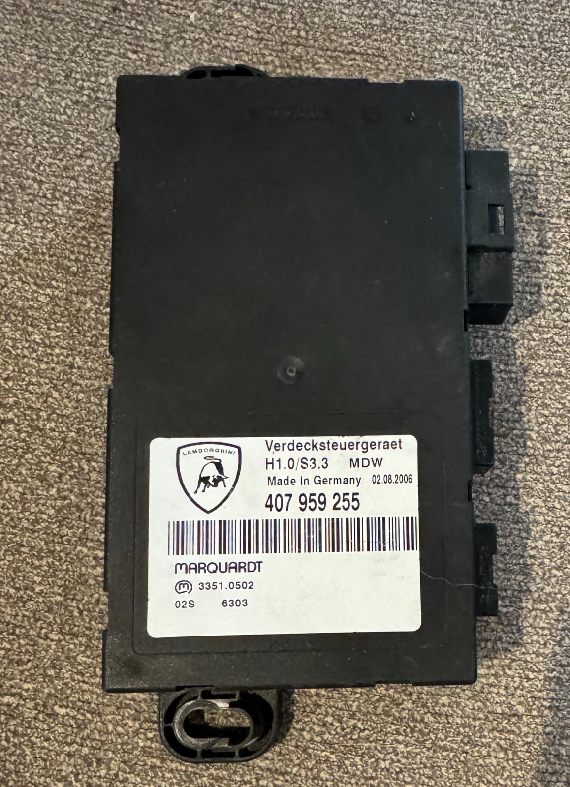 Roof Control Module Unit OEM 407959255 Lamborghini Gallardo Spyder 2007