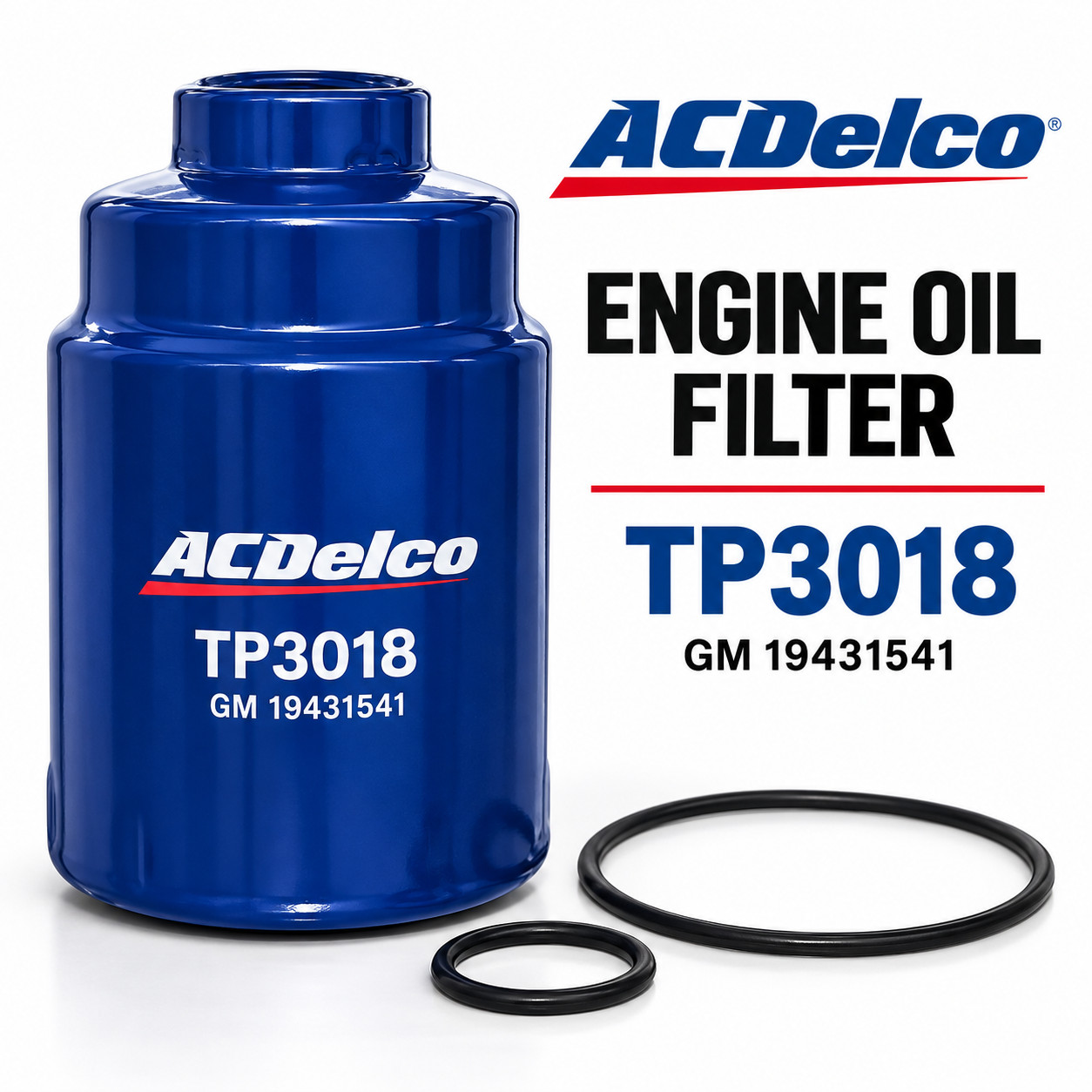 GM 19431541 ACDelco TP3018 Engine Oil Filter Replacement Fuel Filter Blue New