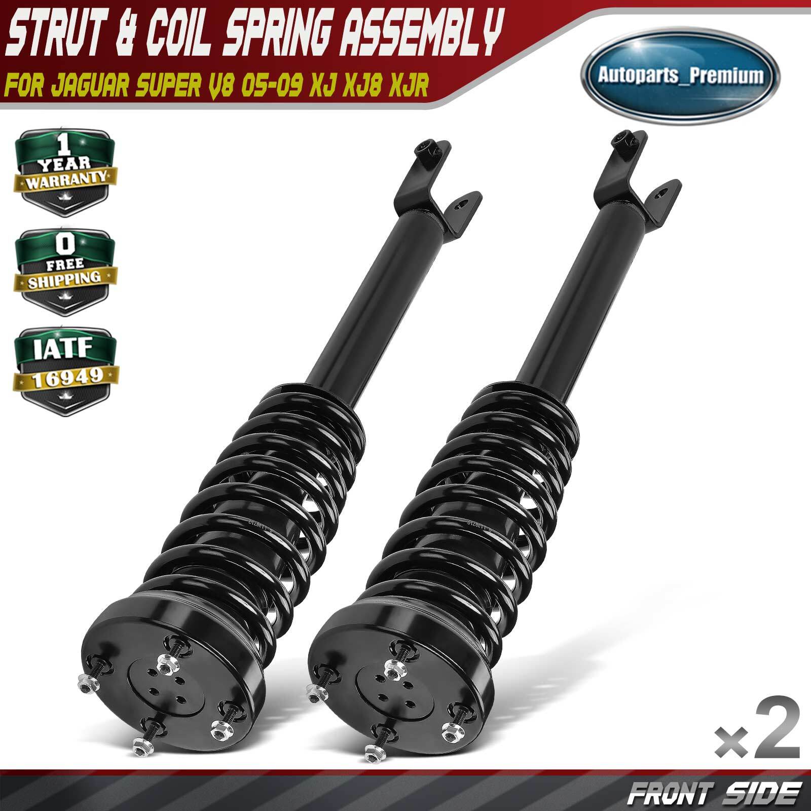 2x Front Complete Strut & Coil Spring Assy for Jaguar Super V8 05-09 XJ XJ8 XJR